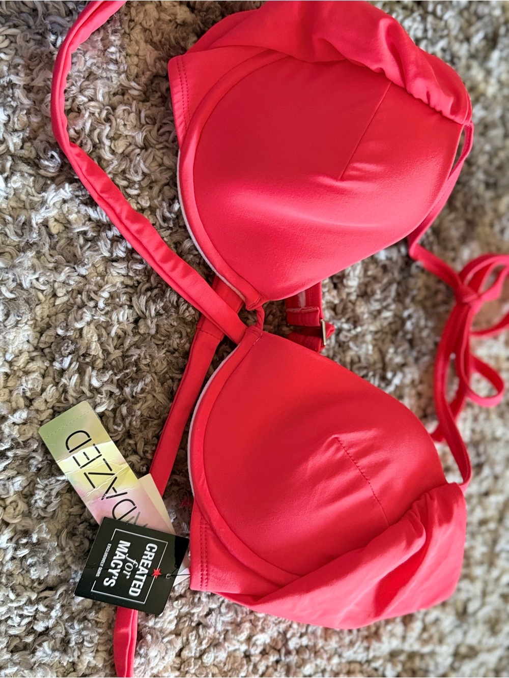 Red Wrap-Style Women's Bikini Top - Swim